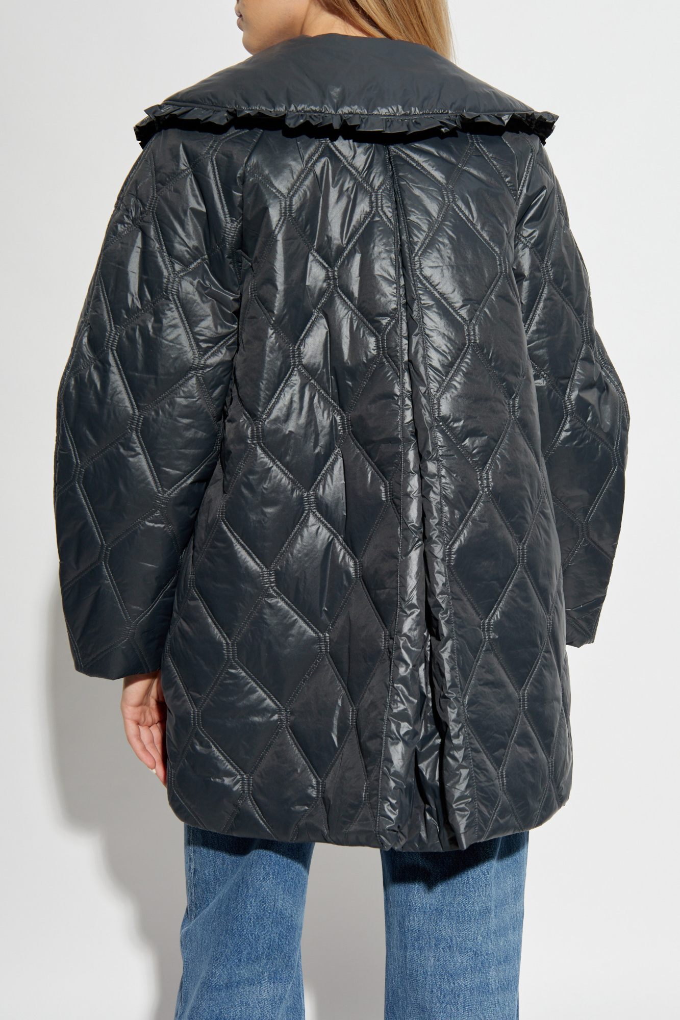 Grey Padded Jacket Ganni - Vitkac AS